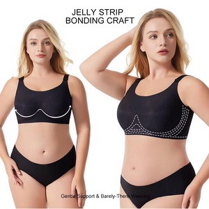 Soutien-gorge OEM pour femme grande taille, respirant, sans armatures, bonnet 3/4, bretelles larges, sans couture, adhésif en gel, uni, modèle international - Product Image 1
