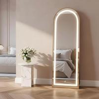 Espejo de cuerpo entero con iluminación LED, inteligente, independiente, con marco, para baño, sala de estar, hogar