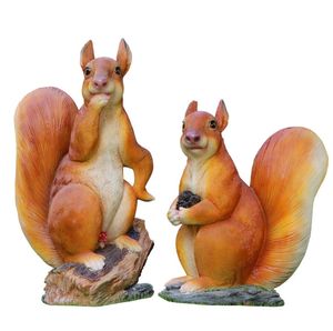 Décoration de pelouse de jardin extérieur Sculpture d'écureuil d'animaux simulés Ornements de paysage extérieur de maternelle Ornements en fibre de verre - Product Image 1