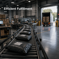 Sacs d'expédition en polyéthylène noir mat personnalisés de luxe pour les marques de vêtements haut de gamme et l'e-commerce de mode
