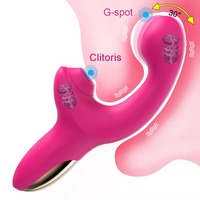 Potente Vibrador Dildo de 20 Modos, Estimulador de Clítoris con Succión al Vacío, Juguete Sexual para Mujeres con Movimiento de Dedos