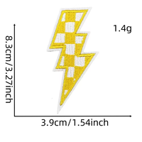 Patchs thermocollants personnalisés en sergé à motif éclair à carreaux, faits main, broderie multicolore, pour casquettes de camionneur, vestes, jeans, DIY
