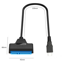 Cavo di Trasferimento Dati Type-C SATA con Conduttore in Rame e Schermatura Intrecciata in PVC per Connessione Esterna di Dischi Rigidi SSD/HDD da 2.5''
