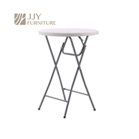 Table de bar pliante ronde blanche chic JJY-ZDZ-B003 110 cm pour soirées en plein air et usage commercial