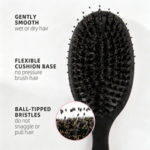 <span class=keywords><strong>Cepillo</strong></span> para el Cabello LOGO <span class=keywords><strong>Profesional</strong></span>, Ovalado, con Cerdas de Jabalí y Nylon, Color Negro Mate, para Desenredar y Masajear el Cuero Cabelludo, para un Cabello Suave - Product Image 4
