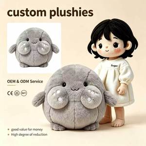 Vente en gros de jouets en peluche personnalisés, poisson gris à joues bombées, peluche créature marine Kawaii pour la décoration d'aquarium - Product Image 1