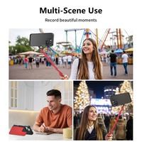 Étui pour iPhone avec perche à selfie, coque de protection intégrée rétractable 3 en 1 portable pour la prise de vue en selfie, le vlogging et le streaming en direct