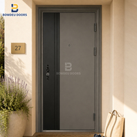 Porte d'entrée décorative à panneaux surélevés pour rénovation de porche résidentiel et de maison jumelée, et porte de sécurité pour la construction