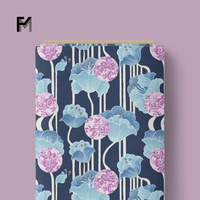 Tissu en coton doux Finemore avec motifs floraux verts élégants, textiles haut de gamme pour vêtements sur mesure pour femme BC