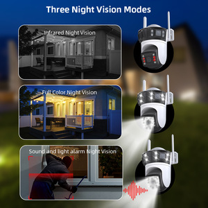 Icsee 3 Lens <b>Wireless</b> Wifi Camera Outdoor Full Color Night Vision Waterproof 2mp Ptz With Sound Light Alarm - Product Image 1