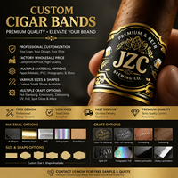 Étiquettes de cigares personnalisées de qualité supérieure, bandes de cigares personnalisées, étiquettes estampées à l'or pour cigares faits à la main et en édition limitée