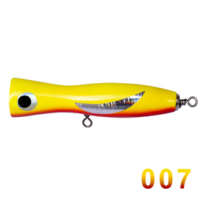 Hunthouse Señuelo <span class=keywords><strong>Popper</strong></span> de alta calidad Pesca de agua salada Cebo duro Señuelo de madera Big <span class=keywords><strong>Popper</strong></span> Trolling Señuelos de pesca - Product Image 5