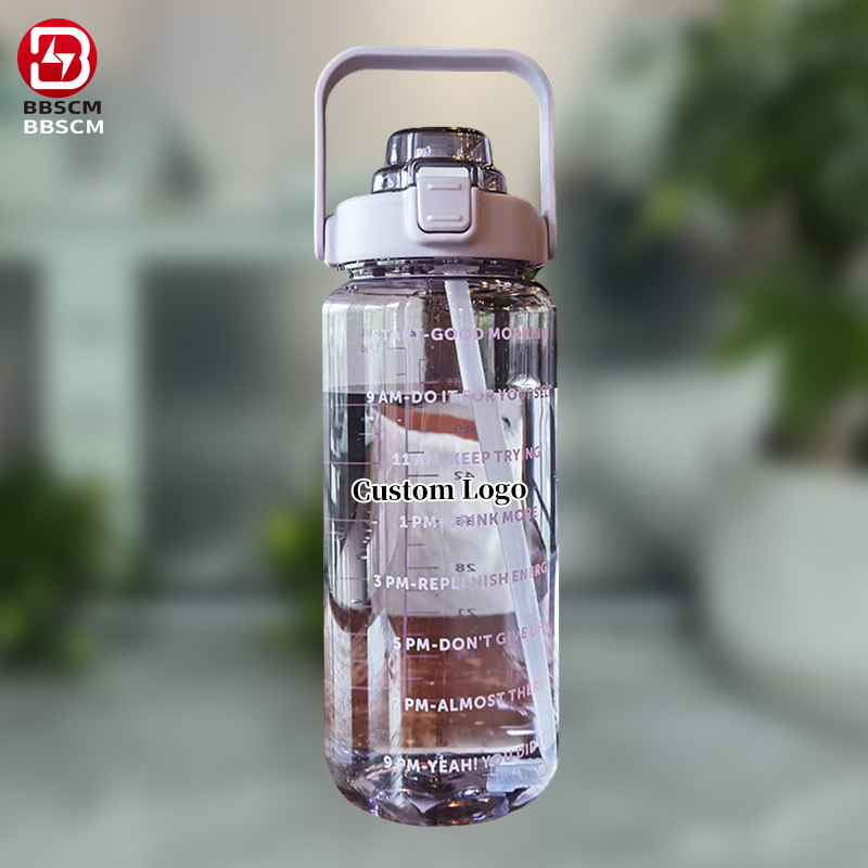 2L Motivational Water Bottle With Time Marker & Straw - Gym Fitness Jug For Daily Hydration - View #3