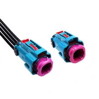 Cable Coaxial Mini Fakra Hembra 4 en 1, AMK14K-1AXZ5-Z, Impermeable, RG302 RTK41, 1m 1.5M, Negro, Original para Telecomunicaciones