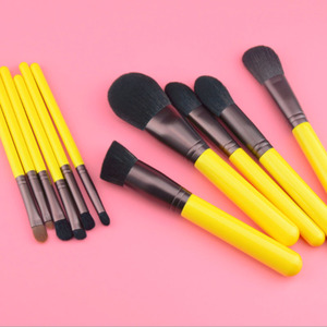 11 Uds. De pelo sintético vegano de lujo, virola de aluminio de madera, juego de brochas cosméticas de pato amarillo, herramientas de maquillaje de belleza - Product Image 5