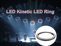 Anneau lumineux cinétique LED RGBW avec trois treuils et un faisceau lumineux, DMX512, pour bars, clubs, DJ, discothèques, concerts et spectacles