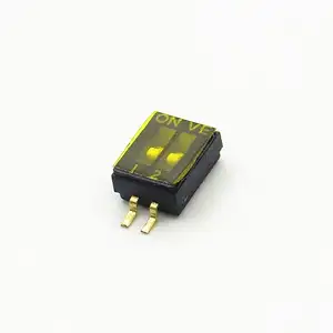 4 pin dip switch 1.27 mm black LCP cover 1-2 position 25mA 25V DC CONTACT RATING