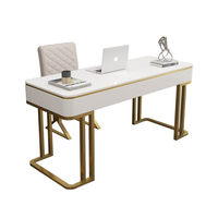 Bureau d'ordinateur en métal de luxe léger, bureau simple et moderne en marbre, bureau de consultation médicale pour salon de beauté, chaise