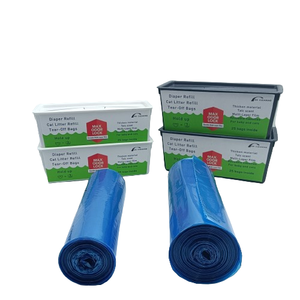 <b>Small</b> Disposable Refill Roll Bag Blue Customizable Thickness Packing LEPE Material Easy <b>Lock</b> Odor Control for Waste Bin Storage - Product Image 4