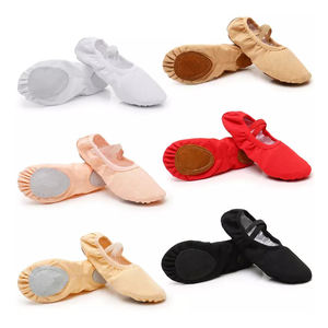 Chaussures de danse en toile extensible en cuir véritable pour filles et femmes, vente en gros OEM, pas cher - Product Image 1