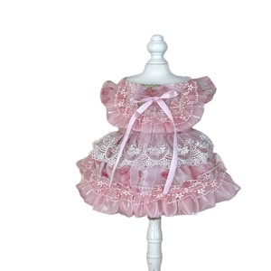 Venta al por Mayor, Envío Directo, Vestido Original Hecho a Mano para Mascotas, Color Rosa Dulce, con Volantes, para Gatos, Todas las Temporadas - Product Image 4