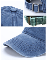 Casquette de baseball en jean délavé vintage avec logo personnalisé brodé, réglable, en coton délavé, chapeaux seau