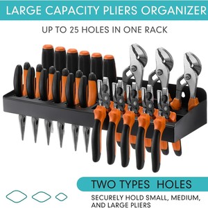Wall Mounted <b>Tool</b> <b>Storage</b> Rack Rectangle 1kg Multi Hole Screwdriver Organizer Office Use - Product Image 2