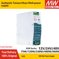Alimentation à découpage sur rail DIN MEAN WELL série SDR 75W-960W 12V/24V/48V avec PFC pour l'automatisation industrielle et le contrôle de machines