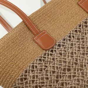 Wholesale Custom Logo <b>Straw</b> <b>Hat</b> Bag Two Piece Set Outdoor Sunshade <b>Hat</b> Wide Brimmed Large Capacity <b>Straw</b> Bag - Product Image 4