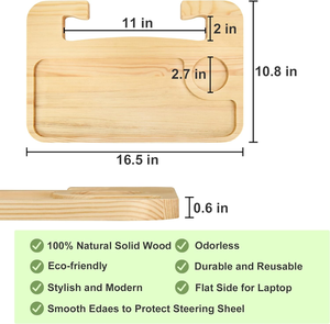 Volant de voiture <span class=keywords><strong>Table</strong></span> de bureau pour ordinateur portable Volant Bureau en bois pour manger Tablette Volant Plateau en bois - Product Image 2