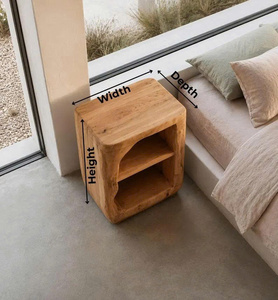 Mesita de Noche de Madera de Alta Calidad, Estilo Moderno y Rústico, con Almacenamiento Abierto, Estilo Minimalista para Muebles de Dormitorio - Product Image 5