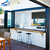 Ventanas Plegables de Aluminio de Alta Calidad, Insonorizadas, con Apertura Horizontal, Diseño Moderno, Vidrio Low-E, para Cocina y Hotel