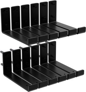Support d'étagère, en fer métallique de 0,2 mm d'épaisseur, style rustique industriel, support d'étagère flottante en forme de J - Product Image 1