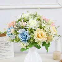 Fournisseur de fleurs artificielles, bouquet de fleurs en soie, fausses roses pour décoration de maison et de bureau de mariage