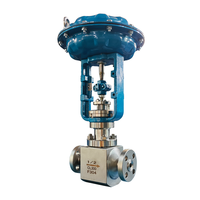 Vanne de régulation de débit pneumatique avec positionneur intelligent 4-20 mA pour service de gaz liquide d'azote cryogénique, acier inoxydable DN25 PN16