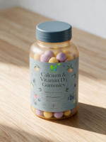 Permen Kunyah Kalsium Vitamin D3 OEM 500mg Per-Sajian Mendukung Suplemen Diet Vegan Bebas Gluten dan Kacang 60 Permen Kunyah