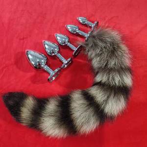 Juguete Sexual de Metal con Cola de Zorro, Inserto Anal de Metal con Cola de Mapache, Tapón Anal - Product Image 2