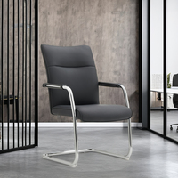 Fauteuil de direction ergonomique en cuir pivotant avec cadre en aluminium, siège en mousse haute densité, chaise de bureau pour ordinateur