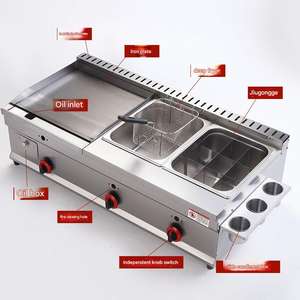 <span class=keywords><strong>Friteuse</strong></span> commerciale Gril à <span class=keywords><strong>gaz</strong></span> professionnel <span class=keywords><strong>Friteuse</strong></span> commerciale Comptoir en acier inoxydable Plaques à steak et friteuses à <span class=keywords><strong>gaz</strong></span> - Product Image 3