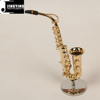 Modèle de saxophone alto miniature Jingying Music 2024, modèle de saxophone alto miniature en laiton, décoration d'intérieur, cadeau d'instrument pour anniversaire/Noël