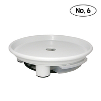 Plafarm Jumbo White No 6 Sous-plate circulaire pour plantes, bac de récupération double couche en PP robuste avec trou de drainage central, pour pot moderne