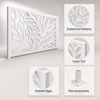 Panneau de clôture semi-privé en métal ajouré, en aluminium, avec design écoulement d'air et ombre, découpe laser personnalisée pour jardin et bord de piscine