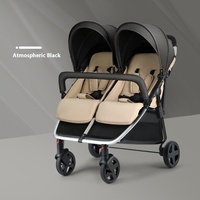 God Horse Poussette Double Pliable Légère pour Bébé Deux Arbres Coulissante Haute Paysage Jumeau Peut S'asseoir Allongé pour Enfants Balade en Voiture
