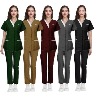 Uniforme Médico de Mezclilla Unisex de Venta Caliente Directo de Fábrica, Conjunto de Uniforme Médico con Bolsillo para Enfermería y Peluquería de Mascotas - Product Image 1