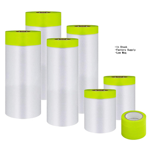Película adhesiva de plástico pregrabada transparente con rollo de cinta verde amarillo azul Pintores de automóviles Láminas de plástico Película de cinta de pintura automotriz - Product Image 3