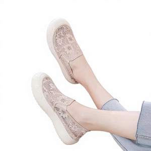 2026 New Fashion Women's Slip-On Floral Mesh Summer Breathable Hollow Trendy Versatile Low-Top Casual <b>Shoes</b> <b>Soft</b> Sole - Product Image 1