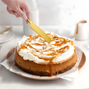Juego de Cuchillo y Servidor <span class=keywords><strong>para</strong></span> Pastel de Queso de Acero Inoxidable, Juego de Servir Postres Dorado Arcoíris <span class=keywords><strong>para</strong></span> Bodas, Cumpleaños, Pastelería y Catering - Product Image 2