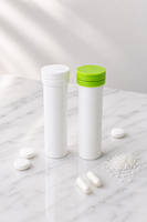 Flacon à bouchon rabattable en PP de 50 ml, résistant à l'humidité, avec bouchon combiné, pour comprimés effervescents, bonbons, aliments, compléments alimentaires, médicaments, emballage