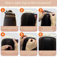 Extensions de cheveux humains Remy à bandes adhésives invisibles, blond cendré avec mèches blond platine
