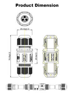 IP68 ישר חיצוני כבל 2pin 3pin M684 מיני עמיד למים מחבר חוט חשמל לרתום מחבר עמיד למים ציוד - Product Image 3